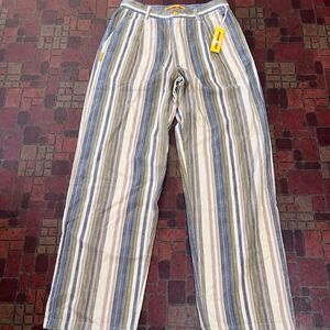 Round Two  multi-stripe, pleated pants